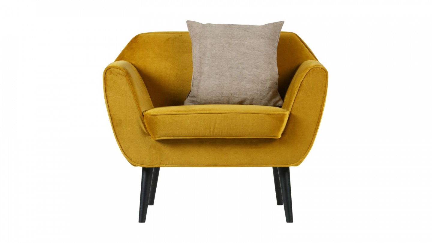 Fauteuil en velours ocre - Collection Rocco - Woood