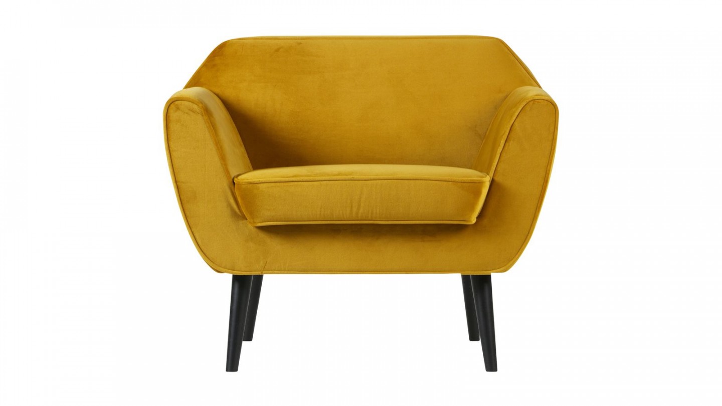 Fauteuil en velours ocre - Collection Rocco - Woood