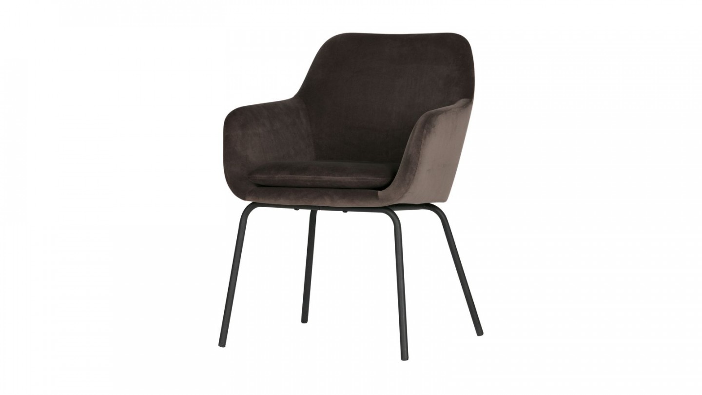 Lot de 2 fauteuils en velours anthracite - Collection Mood - Vtwonen