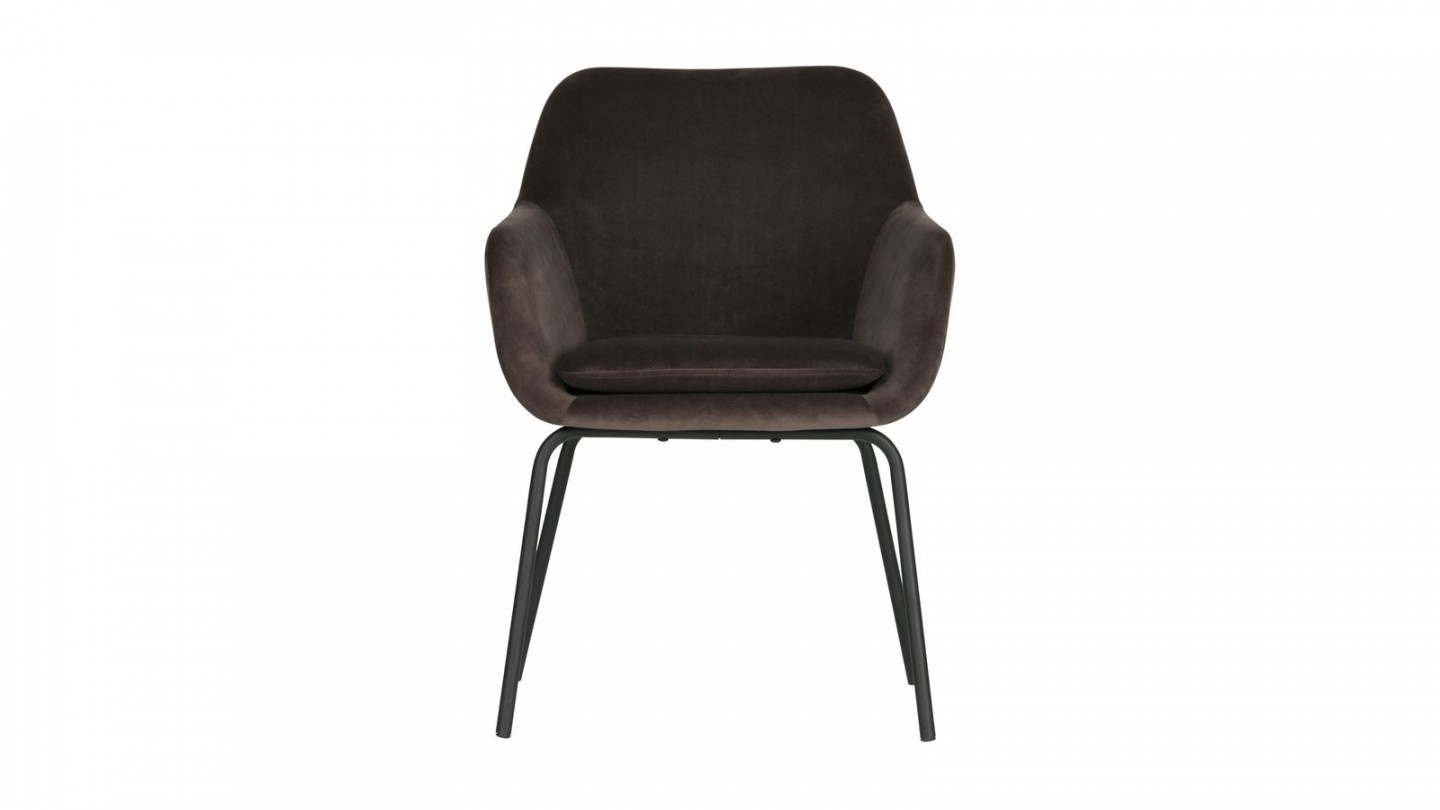 Lot de 2 fauteuils en velours anthracite - Collection Mood - Vtwonen