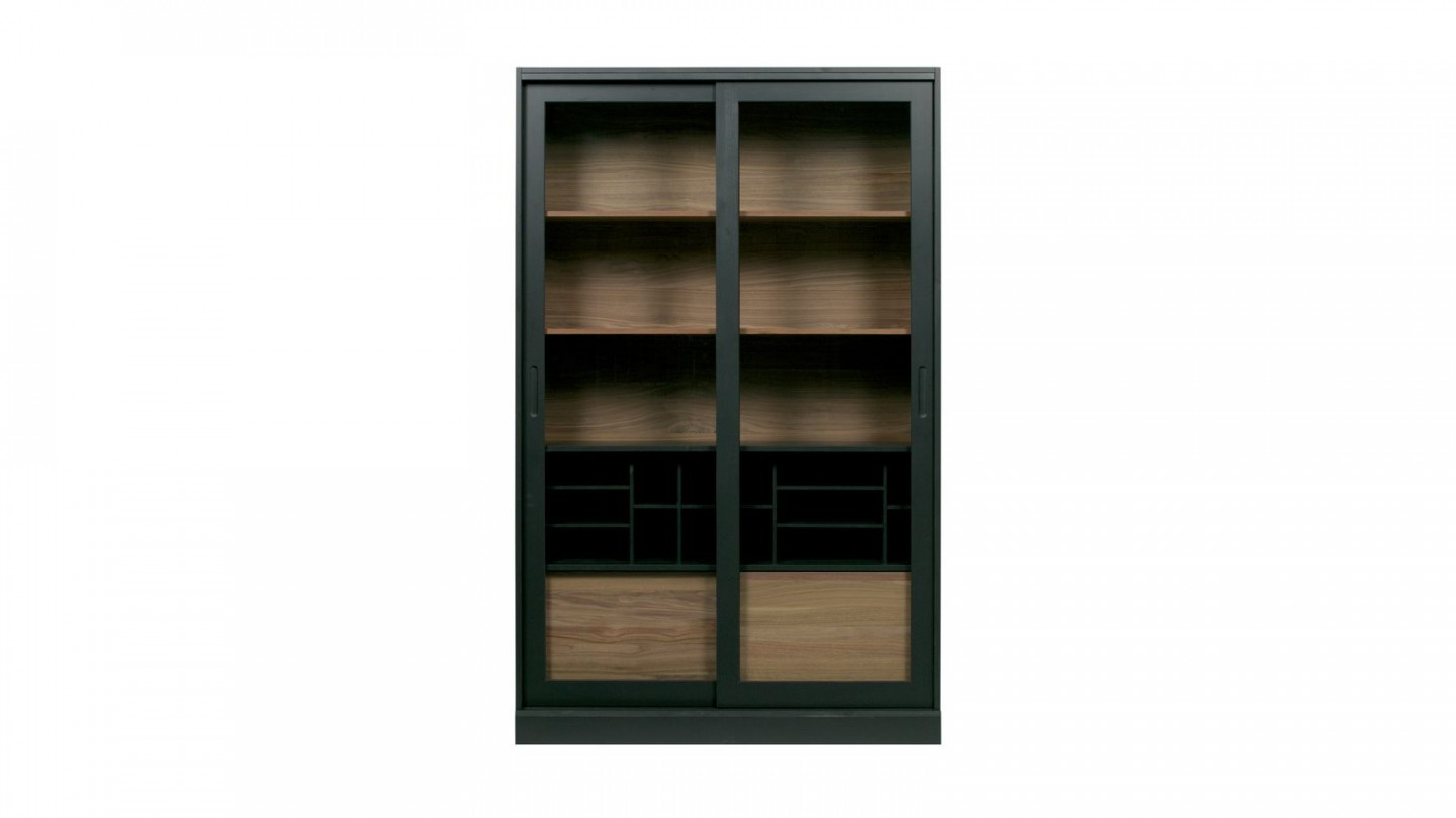 Vitrine 2 portes en bois noir - Collection James - Woood