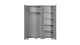Armoire 3 portes en pin massif gris béton - Collection Dennis - Woood