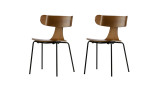 Lot de 2 chaises en bois de frêne marron piètement en métal - Form - BePureHome