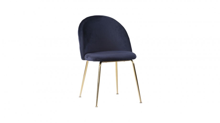 Lot de 2 chaises en velours bleu piètement chromé - Collection Geneve - House Nordic