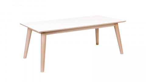 Table basse en melamine plateau blanc piètement bois - Collection Copenhagen - House Doctor