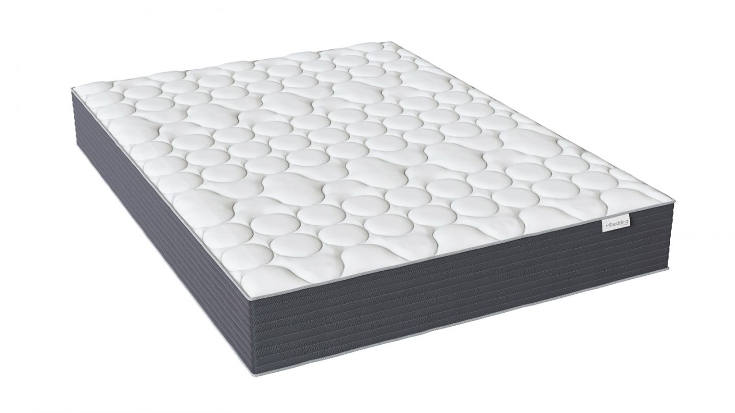 Ensemble matelas mémoire + sommier 140x190 Memo HR Hbedding - Mousse ergo, mousse HR 35kg et mousse effet mémoire de forme