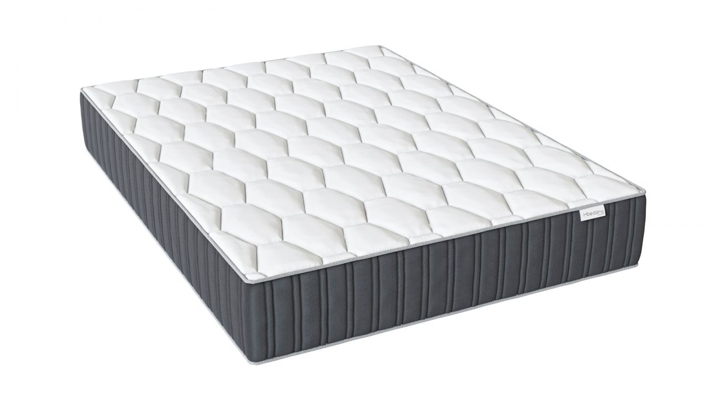 Ensemble matelas mémoire + sommier 140x190 Memo Prestige Hbedding - Mousse ergo, mousse HR 35kg et mousse effet mémoire de forme