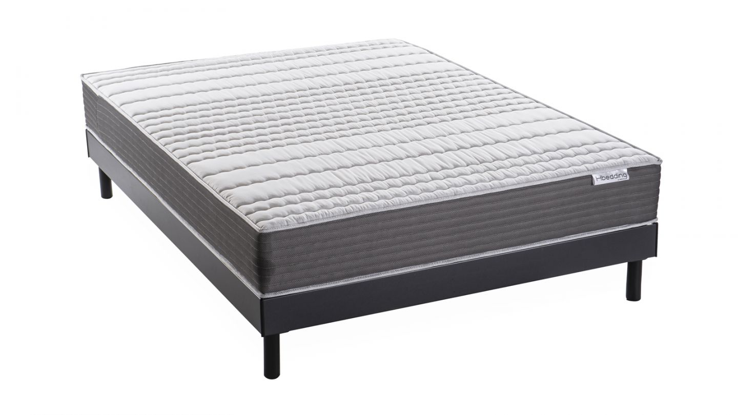 Ensemble matelas mémoire + sommier 90x190 Memo Supreme Hbedding - Mousse ergonomique et mousse effet mémoire de forme