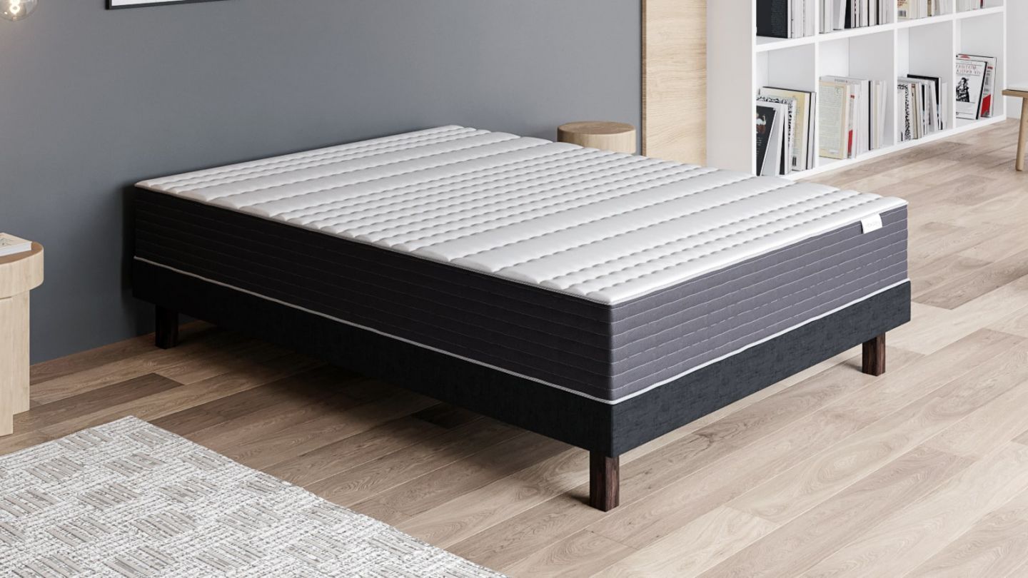 Ensemble matelas mémoire + sommier 90x190 Memo Supreme Hbedding - Mousse ergonomique et mousse effet mémoire de forme