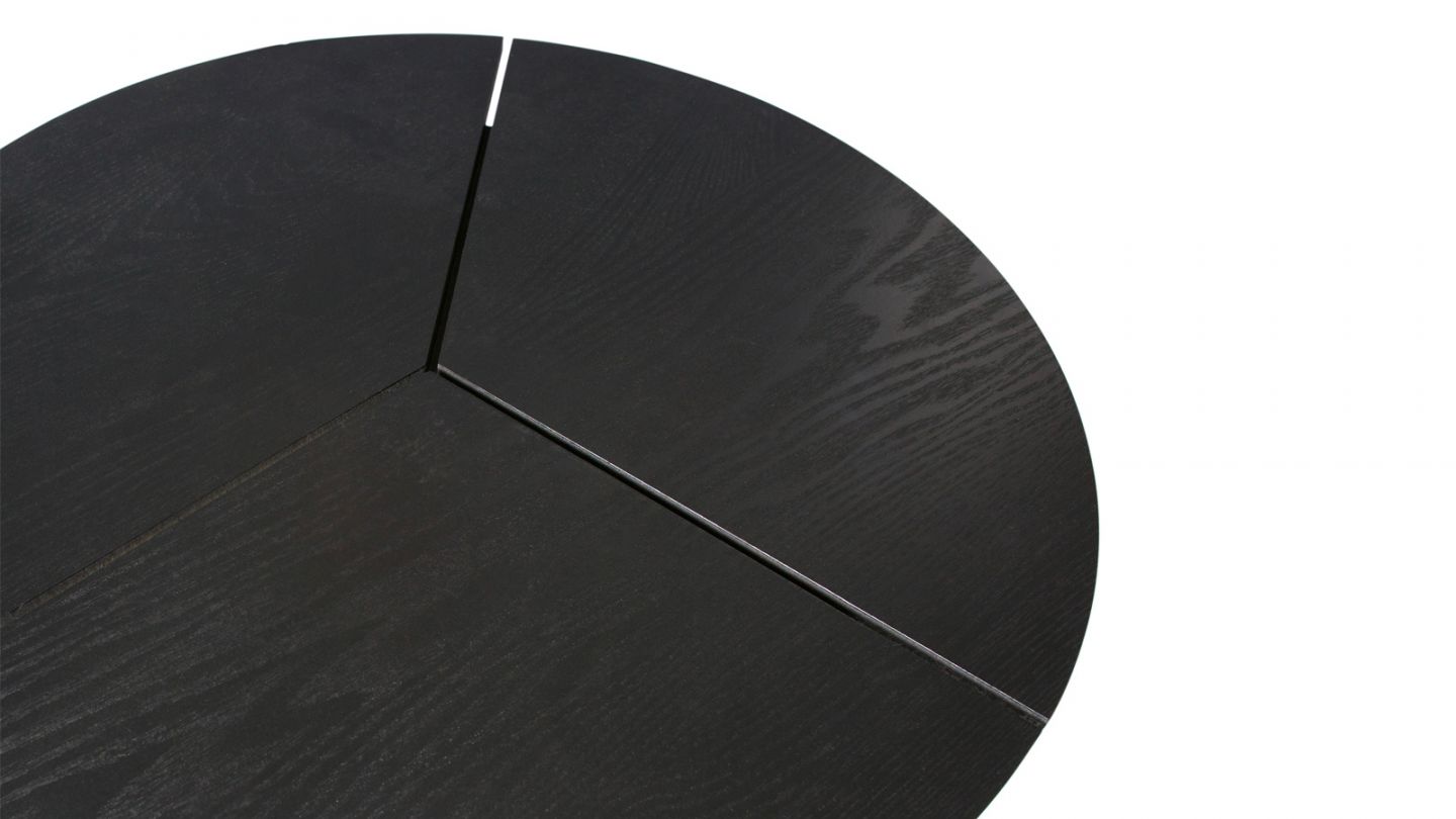 Table basse ø48 en bois et métal noir - Collection Rodi - Woood