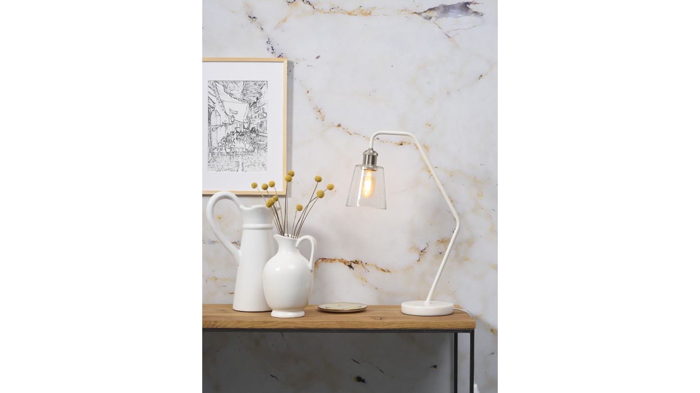 Lampe à poser en marbre blanc et verre - Collection Paris - It's About Romi