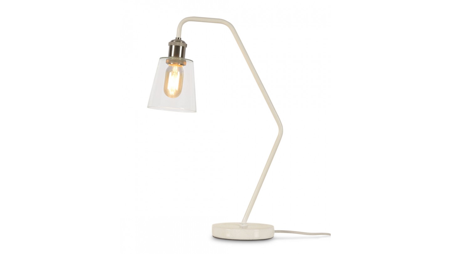 Lampe à poser en marbre blanc et verre - Collection Paris - It's About Romi