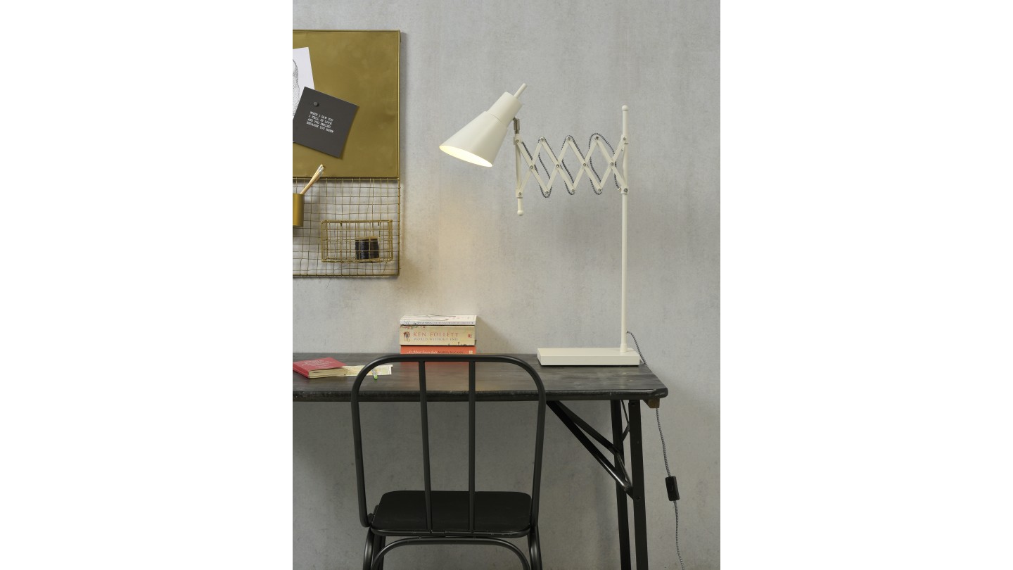 Lampe à poser accordéon en métal blanc - Collection Oxford - It's About Romi