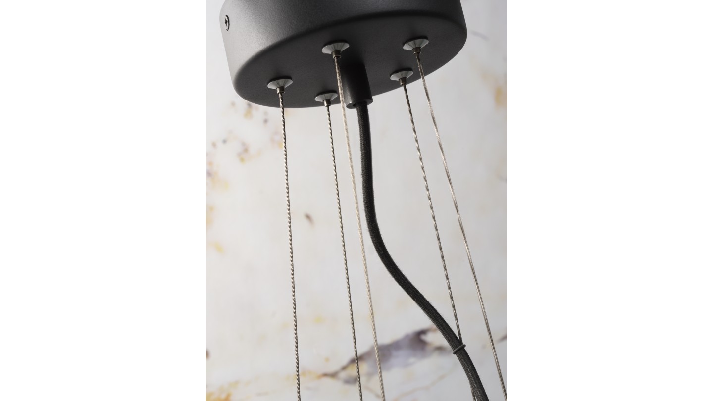 Suspension chandelier 5 branches en métal noir mat - Collection Chandelier - It's About Romi