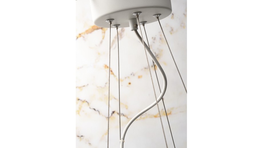 Suspension chandelier 5 branches en métal blanc mat - Collection Chandelier - It's About Romi