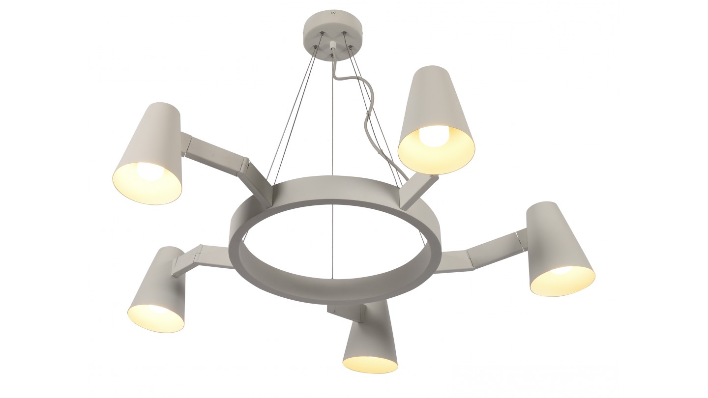 Suspension chandelier 5 branches en métal blanc mat - Collection Chandelier - It's About Romi