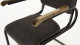 Fauteuil en velours taupe accoudoirs en bois piètement métal - Collection Agathe
