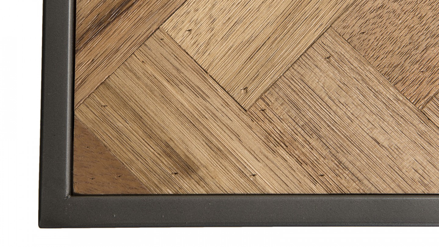 Meuble TV 2 niveaux en bois et métal - Collection Carla
