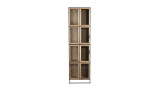 Bibliothèque 4 niveaux en bois, métal et portes vitrées - Carla