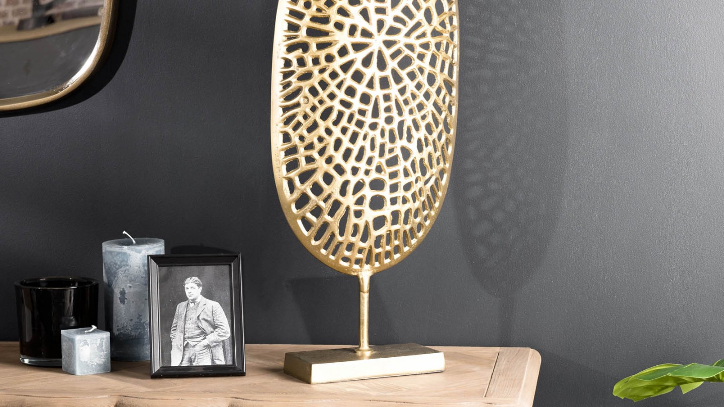 Décoration sculpture en aluminium doré - Collection Johan