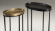 Set de 2 tables d'apppoint ovales en aluminium doré et noir - Collection Johan