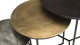 Set de 3 tables gigognes en aluminium noir doré argenté piètement métal - Collection Johan