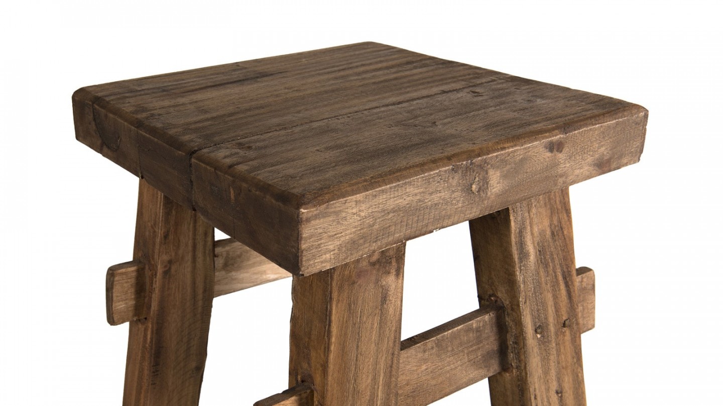 Set 1 table 2 tabourets en bois - Collection Nora