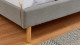 Lit adulte scandinave 180x200 gris clair - Collection Gaby