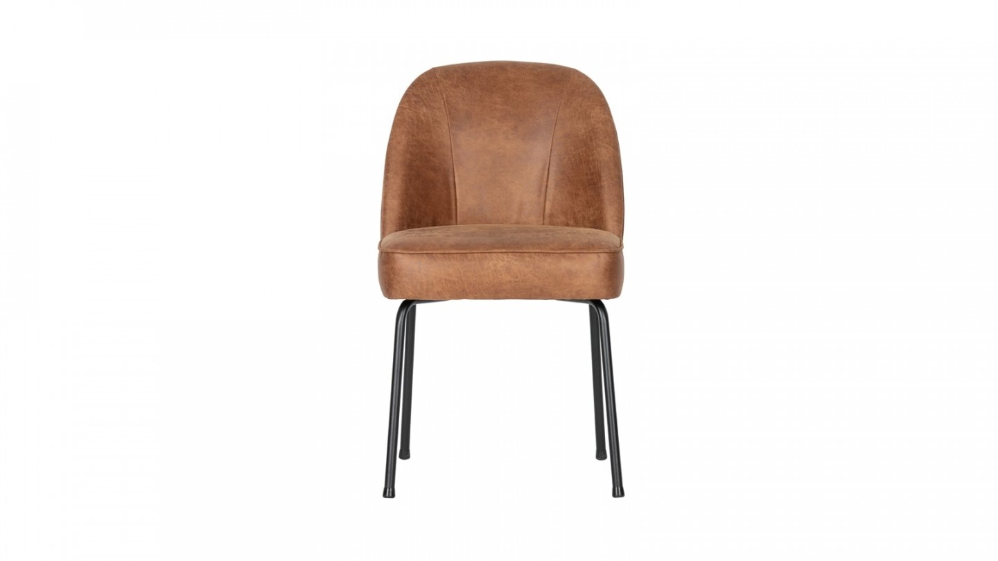 Chaise en cuir cognac - Collection Vogue - BePureHome