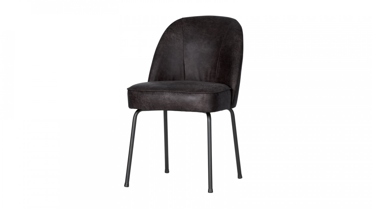 Chaise en cuir noir - Collection Vogue - BePureHome