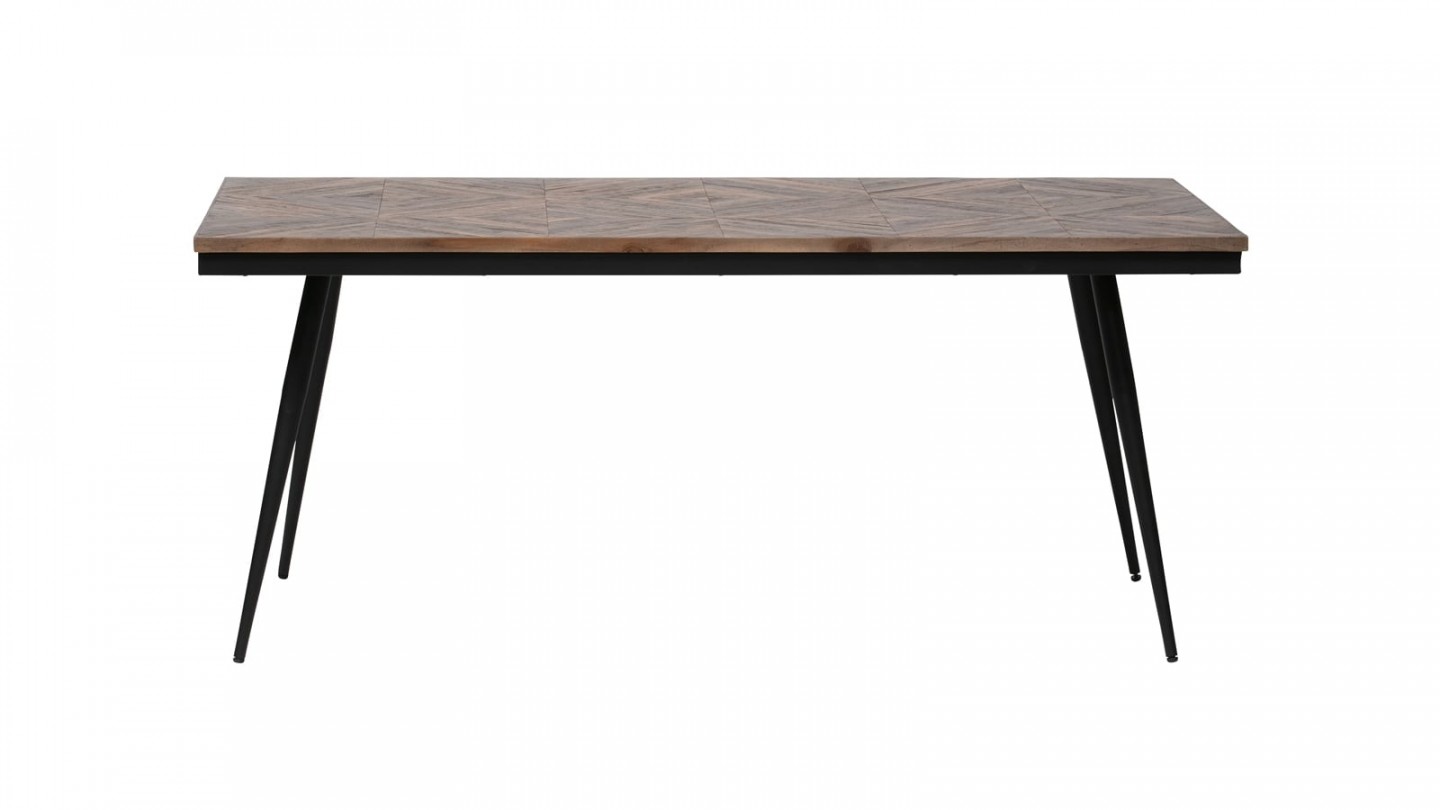 Table à manger en bois et métal 180x90cm - Collection Rhombic - BePureHome