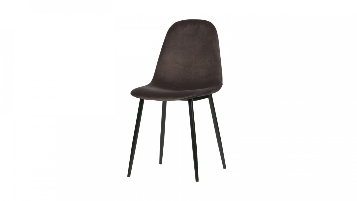 Lot de 2 chaises en velours gris - Collection Marije - Woood
