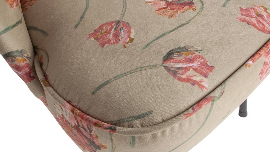 Fauteuil en velours fleuri agave - Collection Vogue - BePureHome