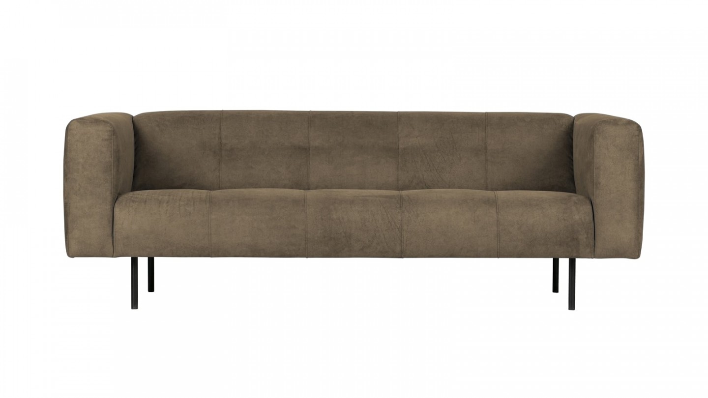 Canapé 2,5 places en simili cuir vert olive - Collection Skin - Vtwonen