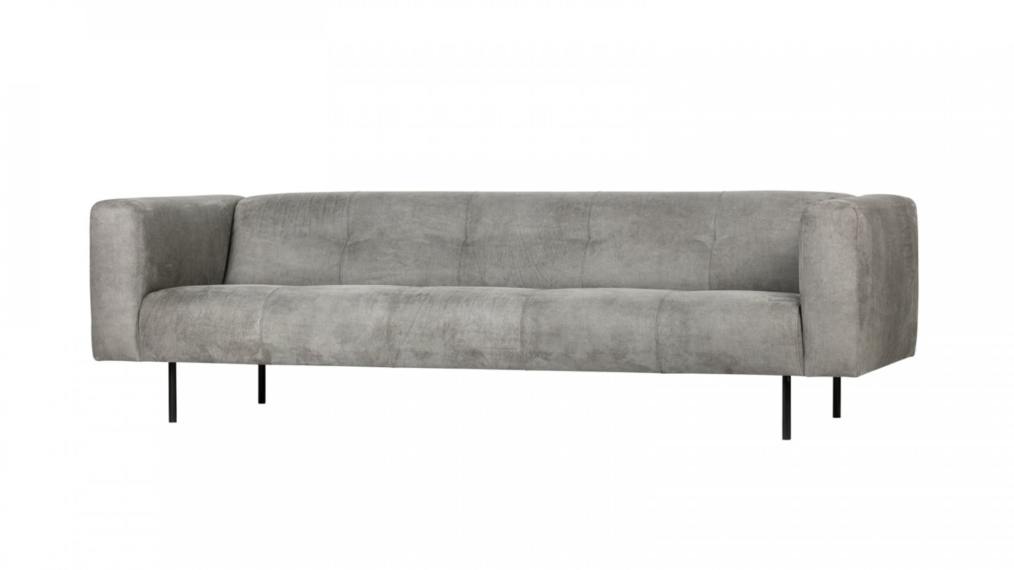 Canapé 4 places en simili cuir gris clair - Collection Skin - Vtwonen