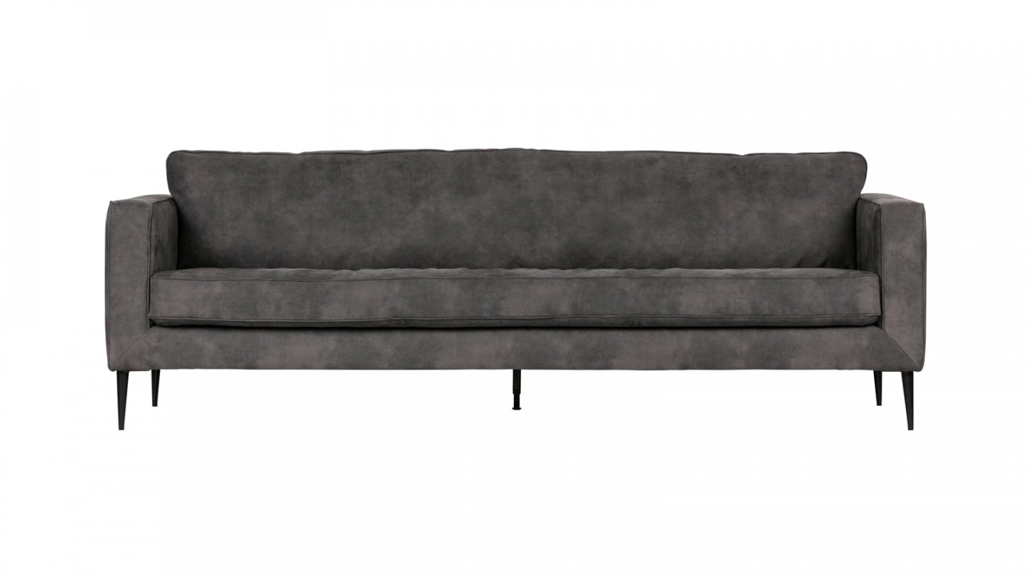 Canapé 3 places en simili cuir gris foncé - Collection Crew - Vtwonen