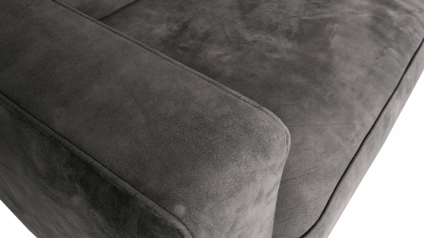 Canapé 3 places en simili cuir gris foncé - Collection Crew - Vtwonen
