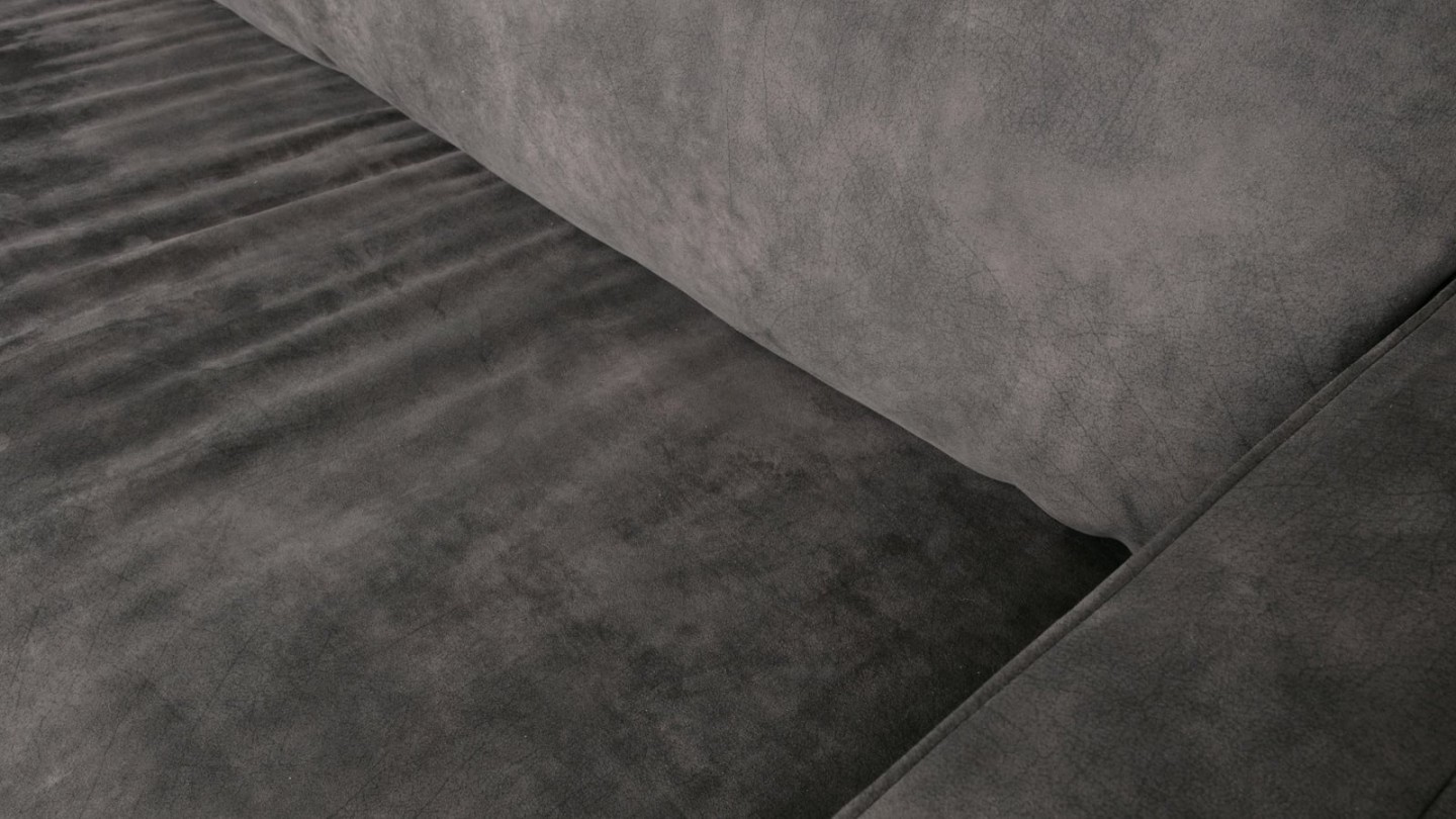 Canapé 3 places en simili cuir gris foncé - Collection Crew - Vtwonen