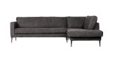 Canapé d'angle à droite 5 places en tissu aspect daim gris foncé - Crew - Vtwonen