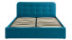 Lit coffre 160x200 cm bleu canard avec tête de lit + sommier à lattes – Collection Kate