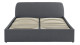 Lit coffre scandinave 140x190 gris foncé avec tête de lit + sommier à lattes - Collection Lena