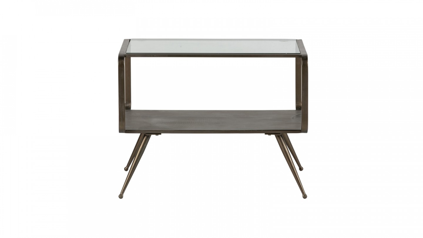 Table d'appoint en métal doré et verre - Collection Fancy - BePureHome