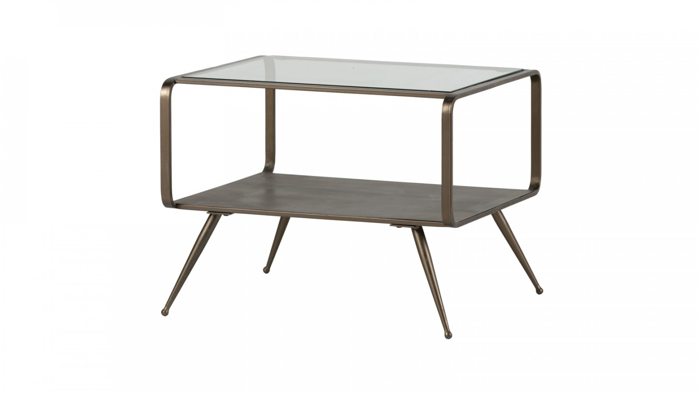 Table d'appoint en métal doré et verre - Collection Fancy - BePureHome