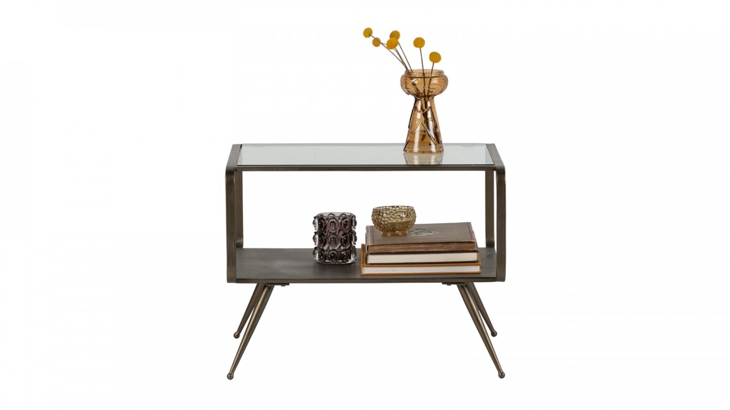 Table d'appoint en métal doré et verre - Collection Fancy - BePureHome