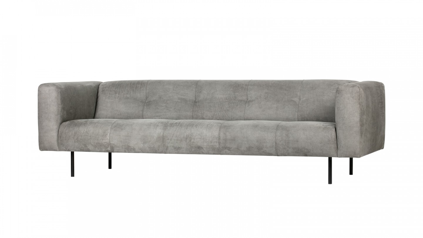 Canapé 4 places en simili cuir gris clair - Collection Skin - Vtwonen