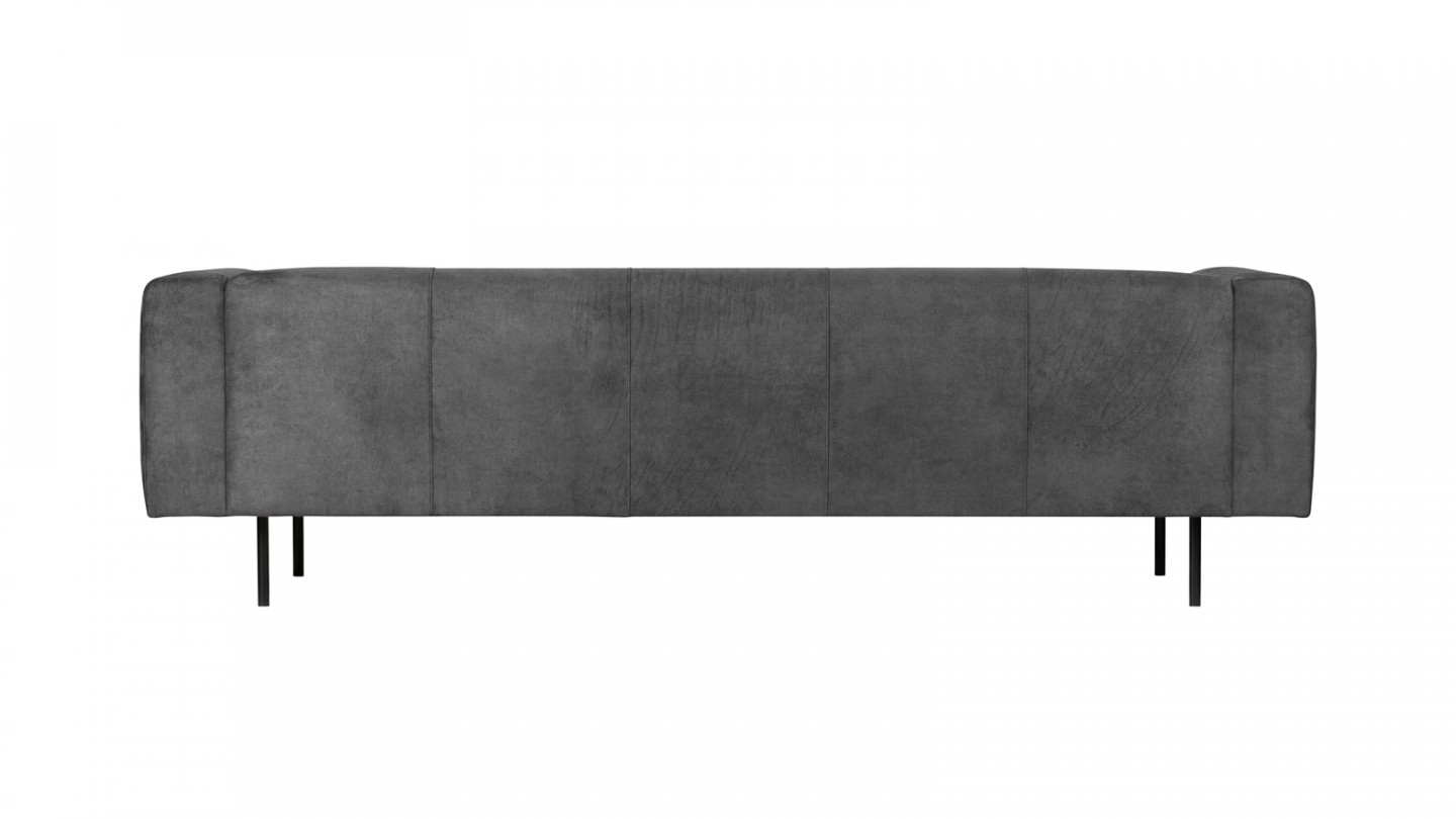 Canapé 4 places en simili cuir gris foncé - Collection Skin - Vtwonen