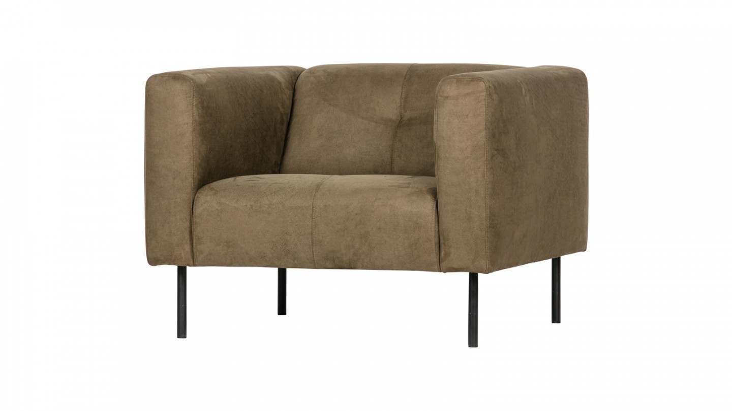 Fauteuil en simili cuir vert olive - Collection Skin - Vtwonen