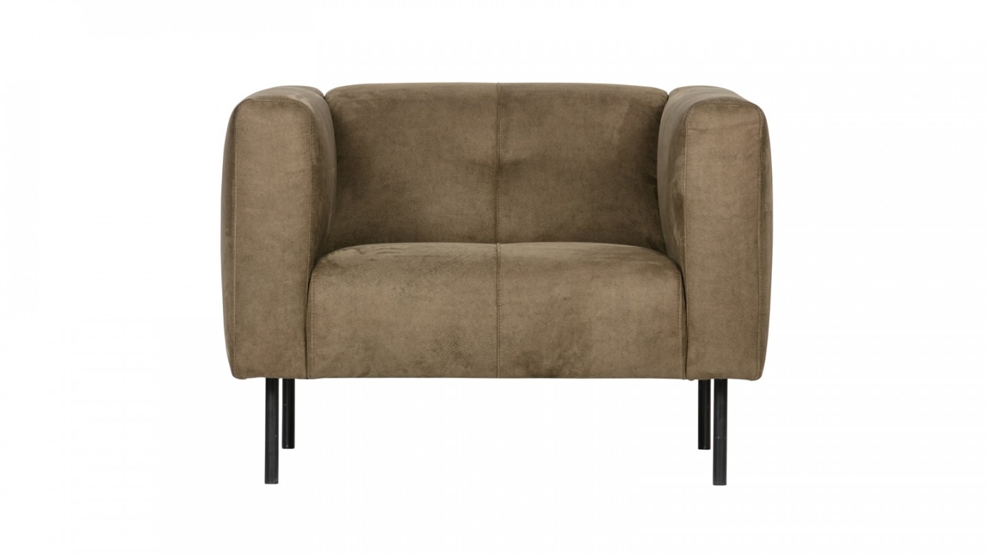 Fauteuil en simili cuir vert olive - Collection Skin - Vtwonen