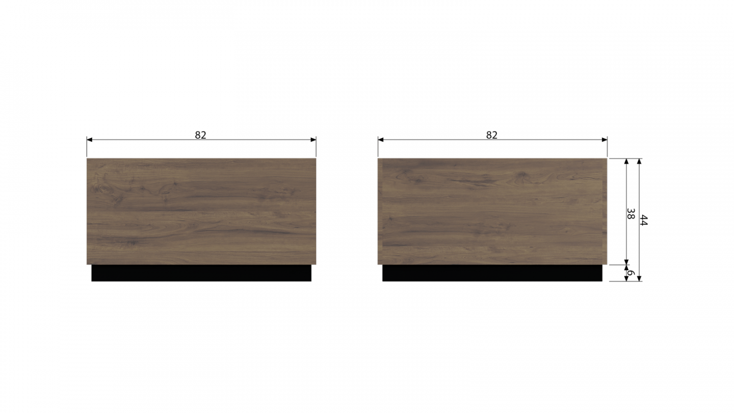 Table basse 82x82 en noyer - Collection Block - Vtwonen
