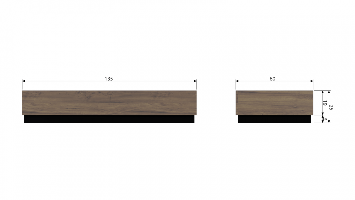 Table basse 135x60 en noyer - Collection Block - Vtwonen